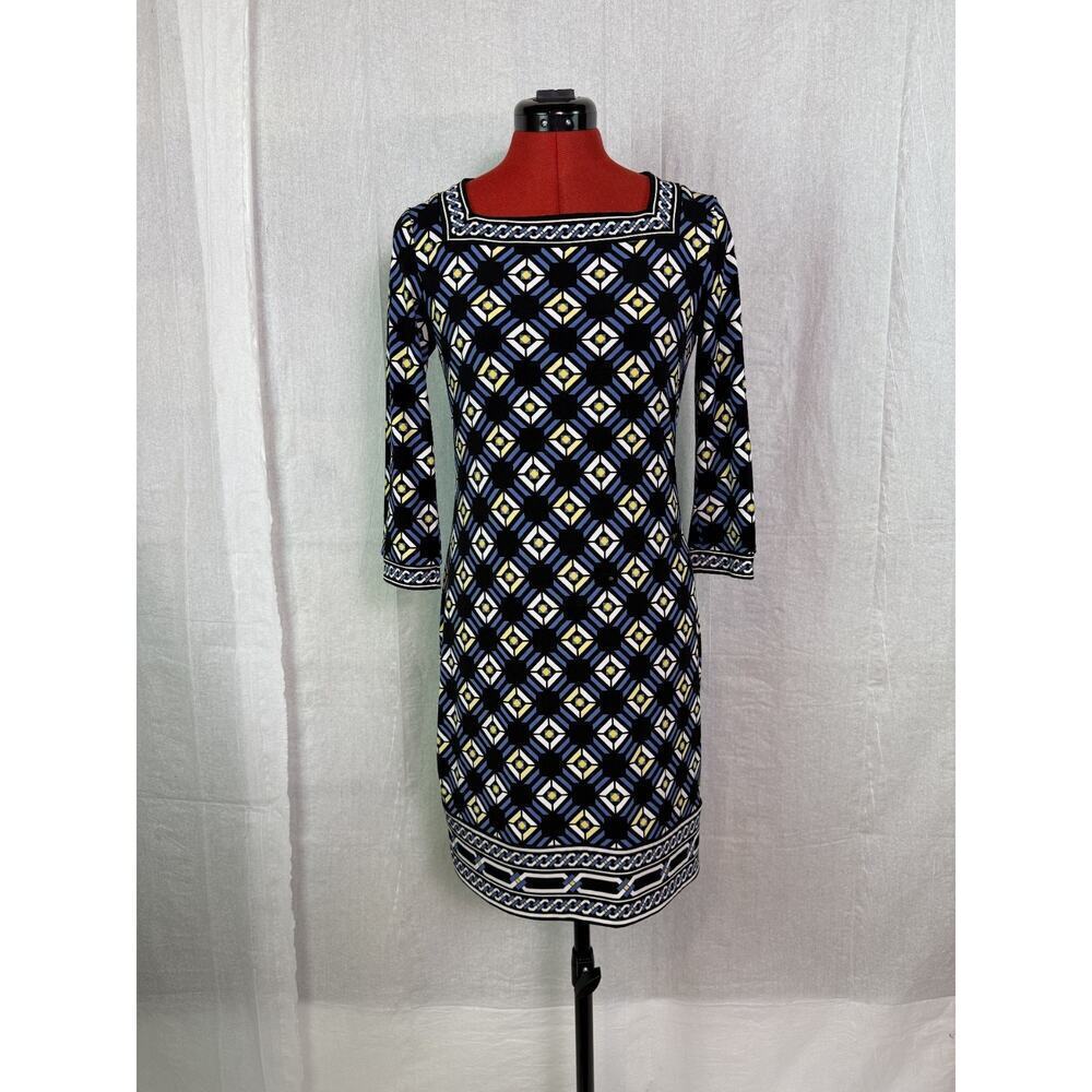 White House Black Market WHBM Women's 3/4 Sleeve Drift Midi Dress Size XS D075